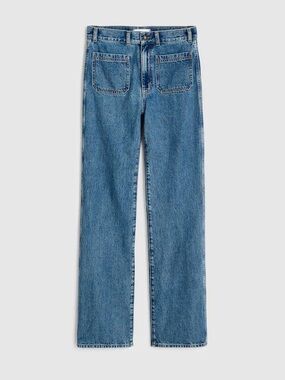 Madewell The Cleo Straight Jean 31 Tall Retail $148 NEW w. Tags Patch Pockets